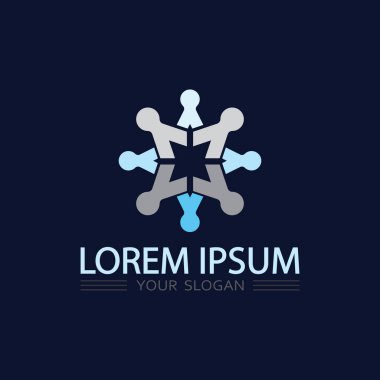 Açılış Markalaşması için Soyut İnsan Karakter Logosu Tasarım Vektörü Simgesi