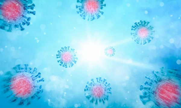 digital corona virus background. 3d rendered bacteria as a disease symbol for virus infection