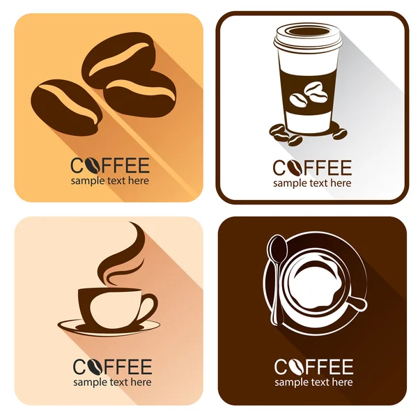 Koffie iconen vector — Stockvector