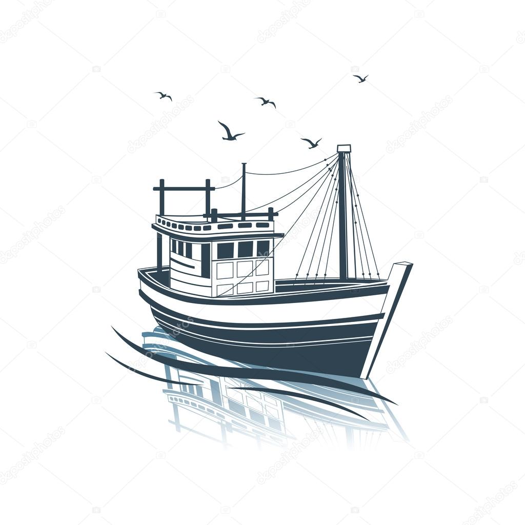 Download Fishing Boat vector — Stock Vector © 10comeback #109360202
