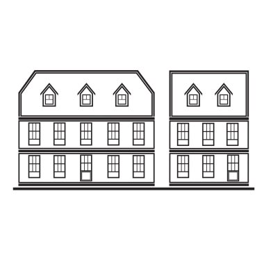  evleri düz vektör