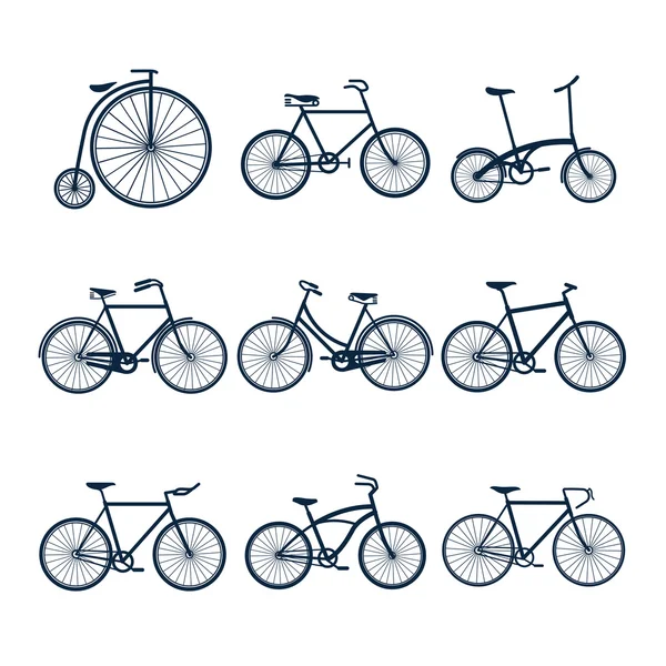 Значок силуэта велосипедов — стоковый вектор