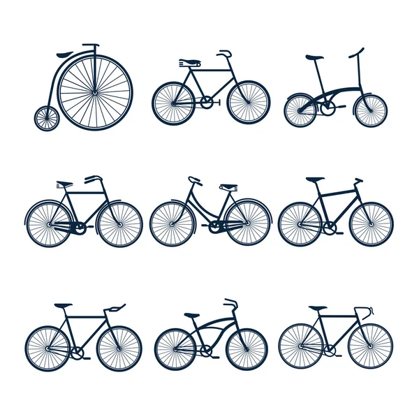 Silhouet fietsen pictogram — Stockvector