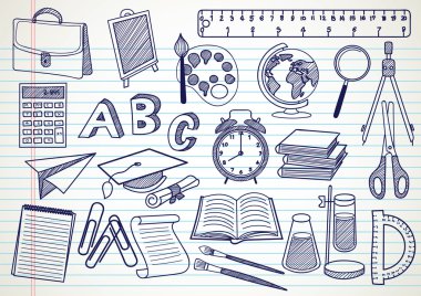 okul karalamalar vektör