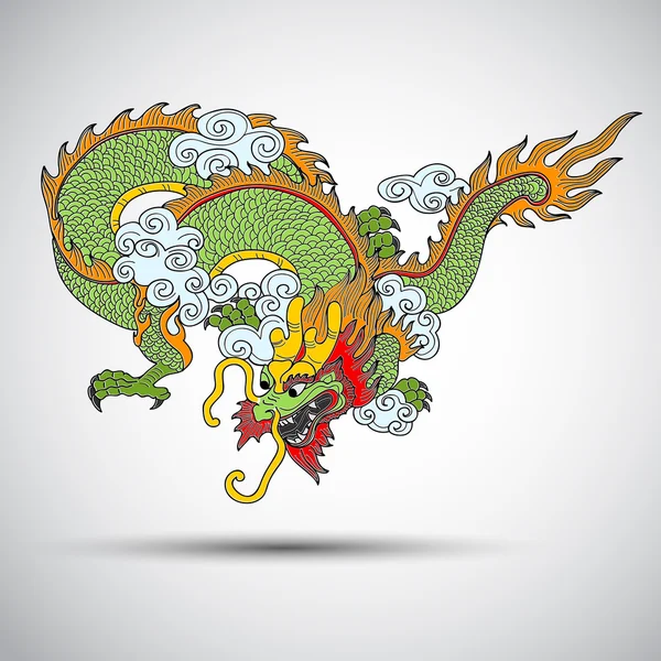 Dragon chinois traditionnel — Image vectorielle