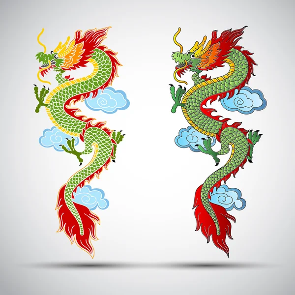 Dragon chinois traditionnel — Image vectorielle