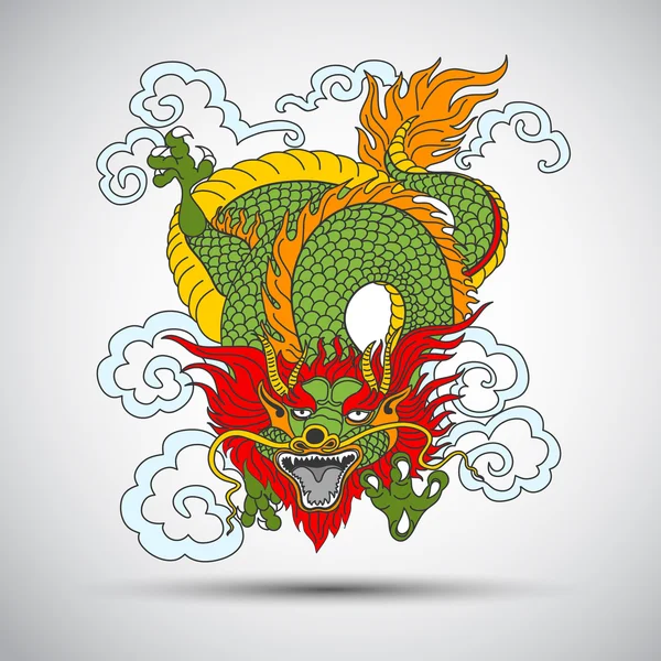 Dragon chinois traditionnel — Image vectorielle
