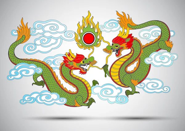 Dragon chinois traditionnel — Image vectorielle