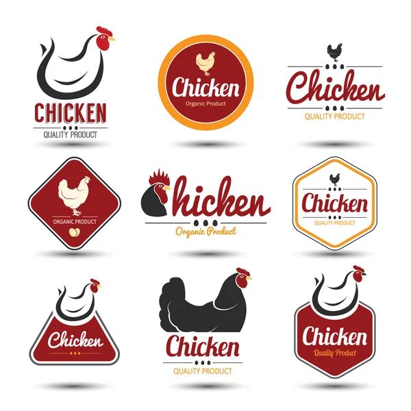 Chicken label vector — Stock Vector