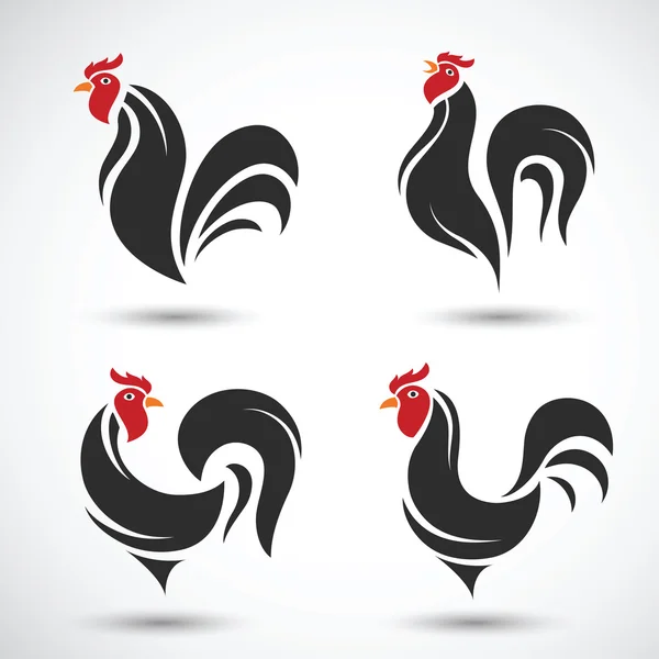 Chicken and cock ,Rooster vector — Stock Vector