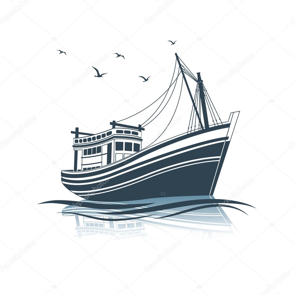 Download Fishing Boat vector — Stock Vector © 10comeback #115694548