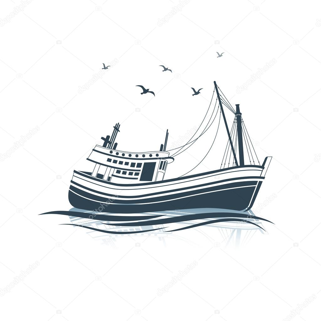 Download Fishing Boat vector — Stock Vector © 10comeback #115696970