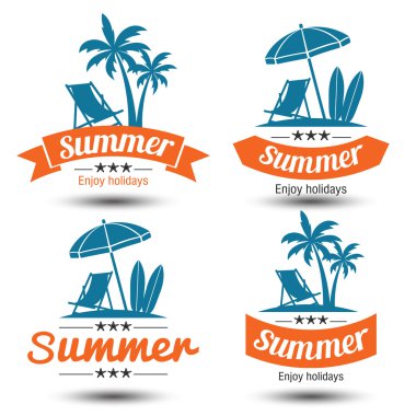 Summer emblem vector clipart