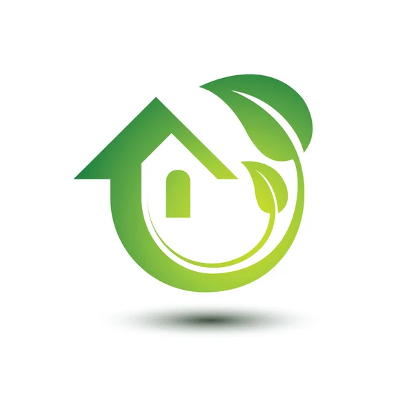Casa Verde Vector — Vetor de Stock