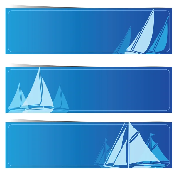 Sailboat banners fundo — Vetor de Stock