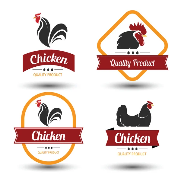 Etiqueta de pollo vector — Vector de stock