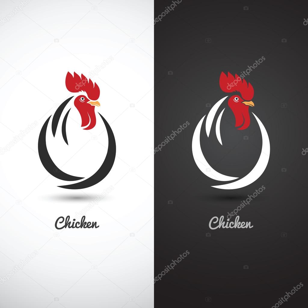 Chicken and cock hand drawn sketch on white background , vector illustration