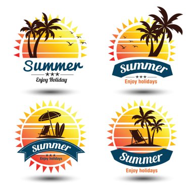 Summer emblem vector clipart