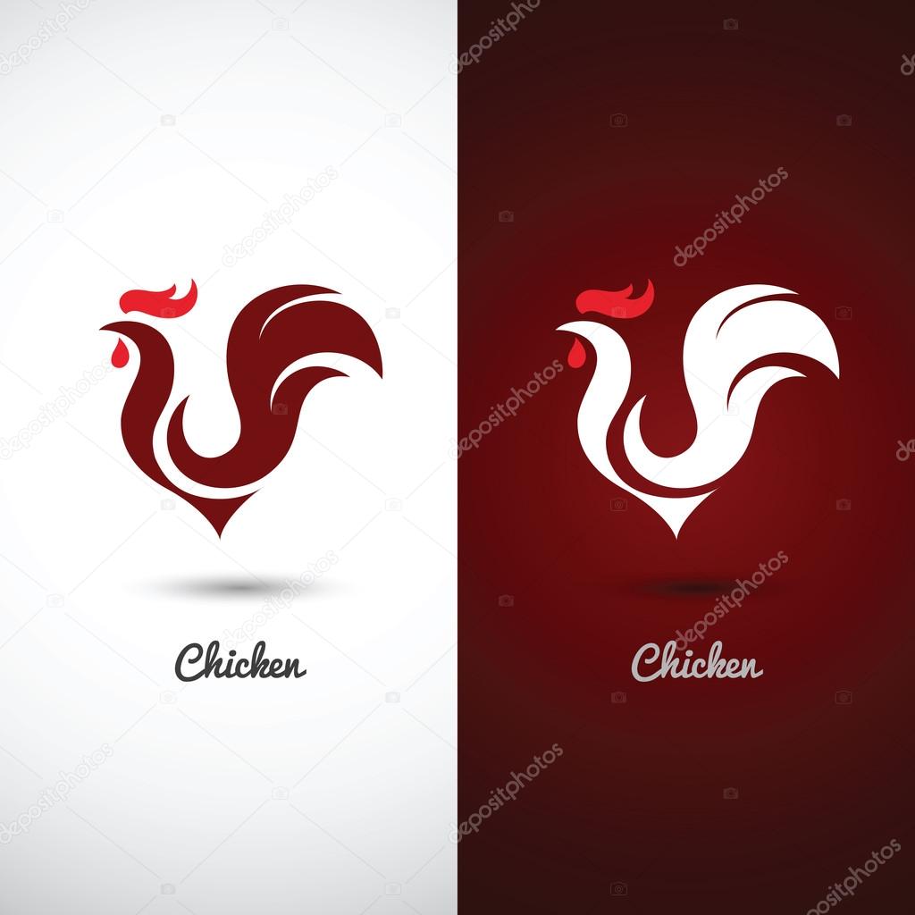 Chicken and cock hand drawn sketch on white background , vector illustration