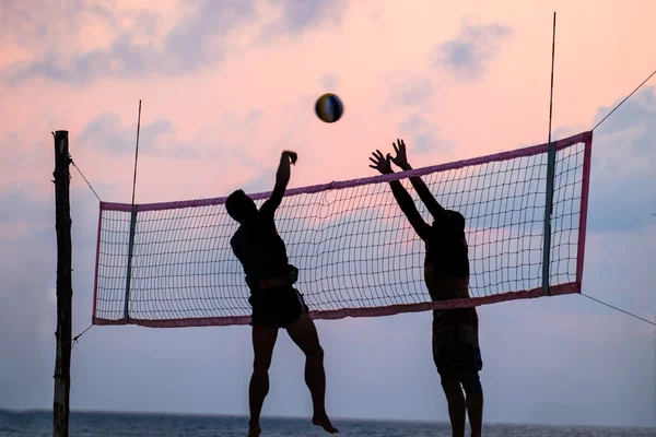 Beach Volleyball  sunset — Stock Photo, Image