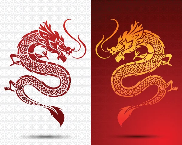 Illustratie van traditionele chinese draak — Stockvector