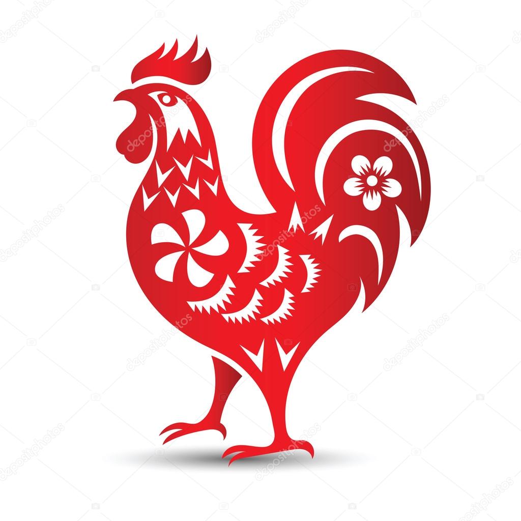chinese rooster vector