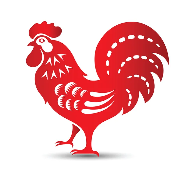 Chinese rooster vector — Stock Vector