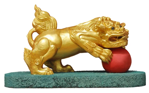 Golden lion Sculpture — Stock Photo, Image