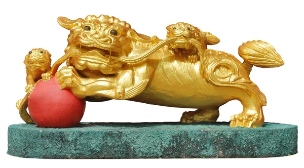 Golden lion Sculpture — Stock Photo, Image
