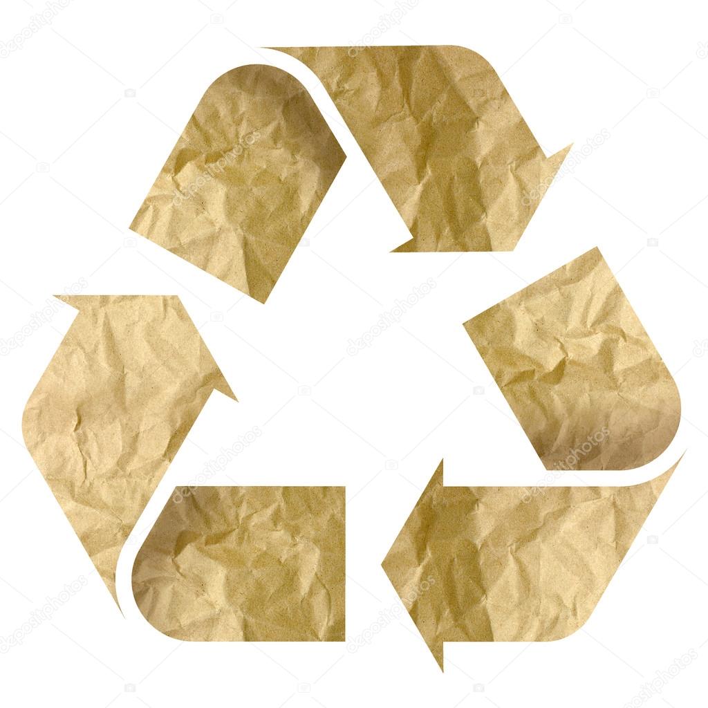 Recycle Logo From Recycle Paper with Clipping Path
