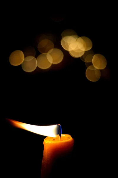 Candle flame in night — Stock Photo, Image