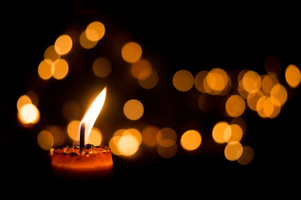 Světlo plamene svíčky — Stock fotografie