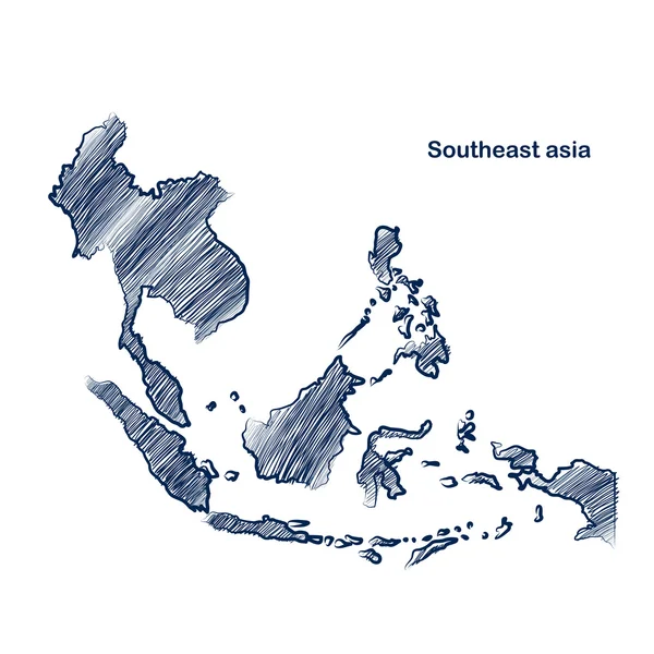 Vector mapa ASEAN — Vector de stock