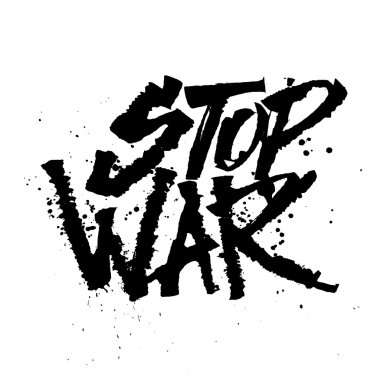 Stop war. Cola pen calligraphy font clipart
