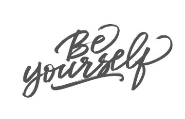 Fırçayla yazılmış el yazısı. Vektör olarak kaligrafi