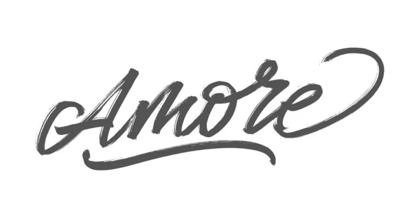 Amore. Liebe. Handgeschriebene Worte mit dem Pinsel. Kalligraphie im Vektor lizenzfreie Stockillustrationen