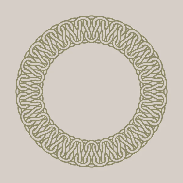 Ronde vintage frame voor logo's. Origineel weven macrame. — Stockvector