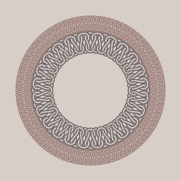 Cadre rond vintage pour logos. Macramé de tissage original . — Image vectorielle