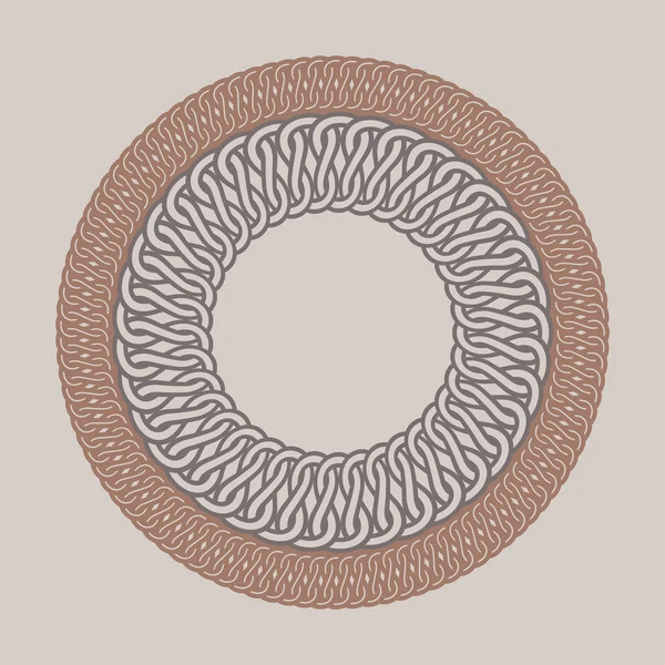 Cadre rond vintage pour logos. Macramé de tissage original . — Image vectorielle