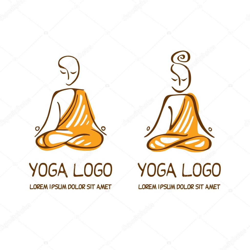 Hand Drawn Artwork of Lotus Pose Logo