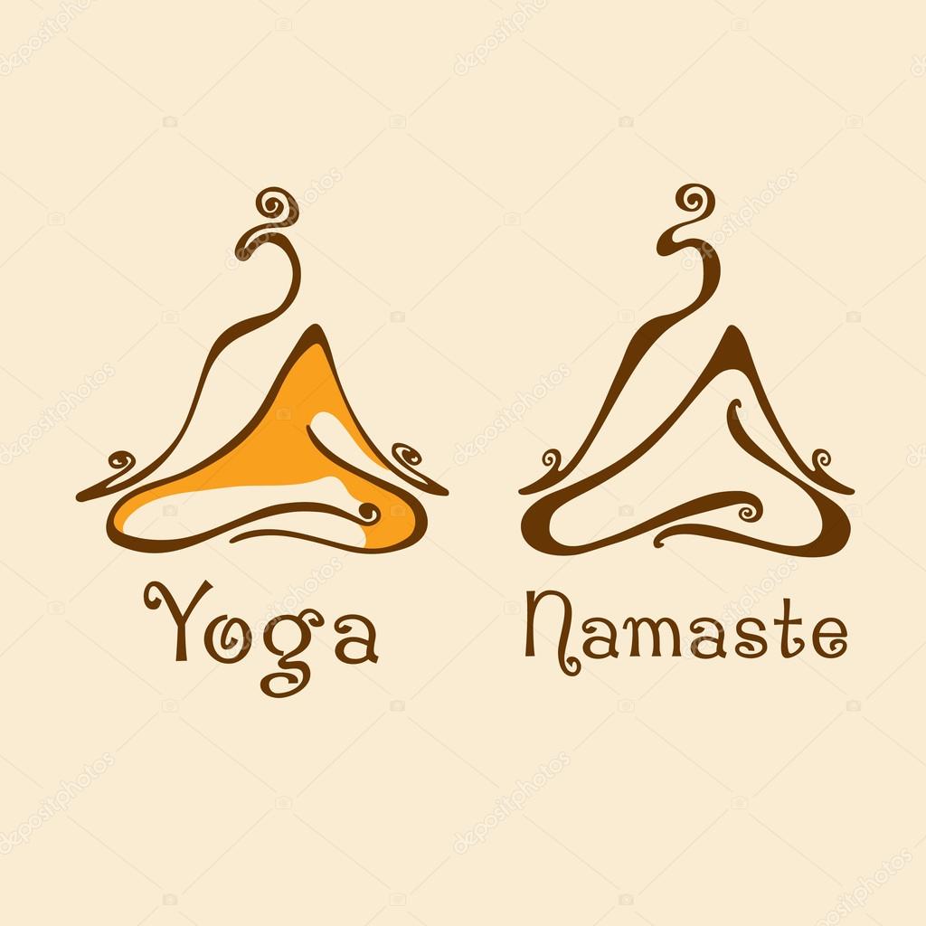 Hand Drawn Artwork of Lotus Pose Logo