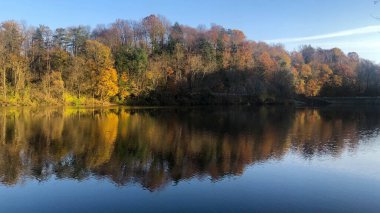 Gölge oku göl yansımasındaki cennet ağaçlarını işaret ediyor.