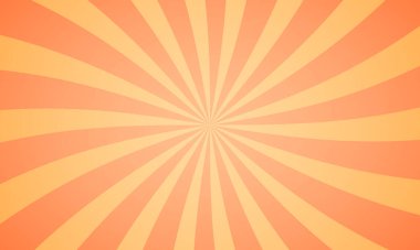 Retro radyal ışınları ve klasik arkaplan tarzıyla parlak turuncu güneş patlaması vektör çizimi
