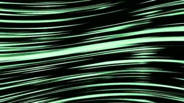 Parlayan kıvrımlı çizgiler yeşil bir arkaplan boyunca sorunsuzca akar ve dinamik hareket yaratır