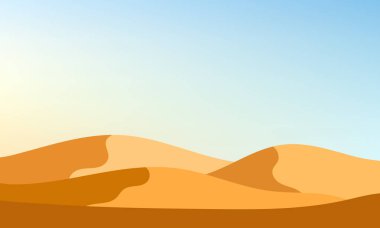 düz çöl kum tepecikleri illüstrasyonu banner yerleşimleri için uygun sıcak soyut arkaplan oluşturur