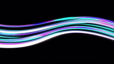 soyut renkli ışık çizgileri pürüzsüzce akarken fütüristik dijital enerji hareketi arkaplanı oluşturur