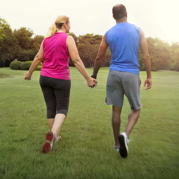 Sporty Couple at outdoors — Stock Photo, Image