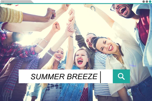 Ludzie i Summer Breeze relaks koncepcja — Zdjęcie stockowe
