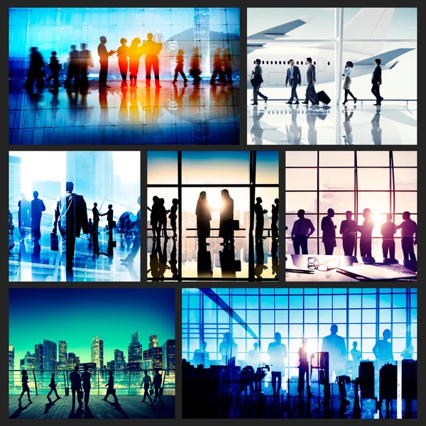 Business Persons blur Silhouettes — Stock Photo, Image