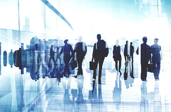 Silhouettes of Business People — Stock Photo, Image